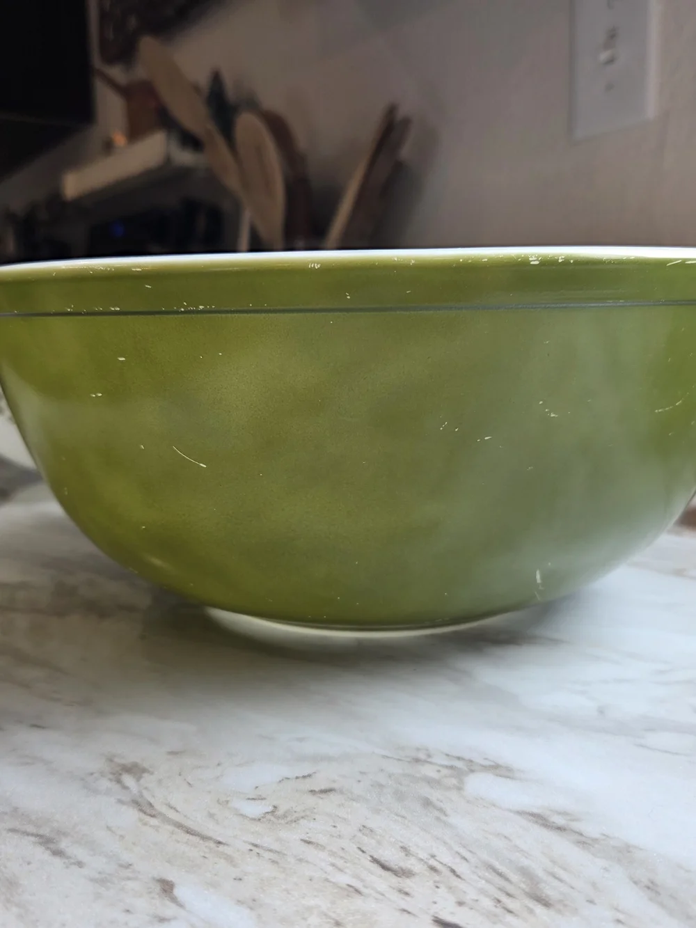 Pyrex Olive Green 404 Mixing Bowl - Good Using Condition